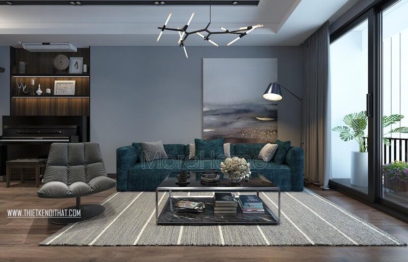 Thiết kế nội thất phòng khách chung cư với nội thất hiện đại đẹp tinh tế