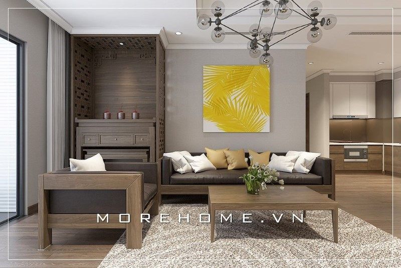 Mang sự sang trọng và tinh tế đến với không gian sống của gia đình bằng mẫu thiết kế phòng khách chung cư hiện đại.